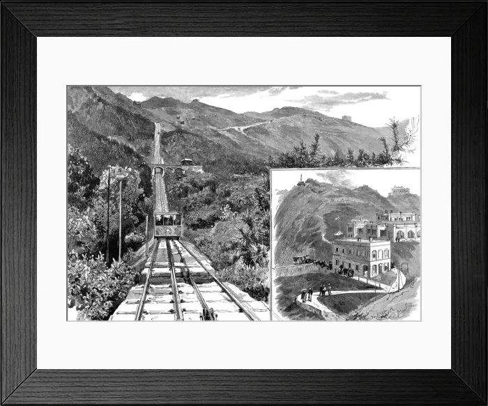 Framed Print : New High Level Tramway at Hong Kong, 1888. Creator: Unknown Framed Print : New High Level Tramway at Hong Kong, 1888. Creator: Unknown