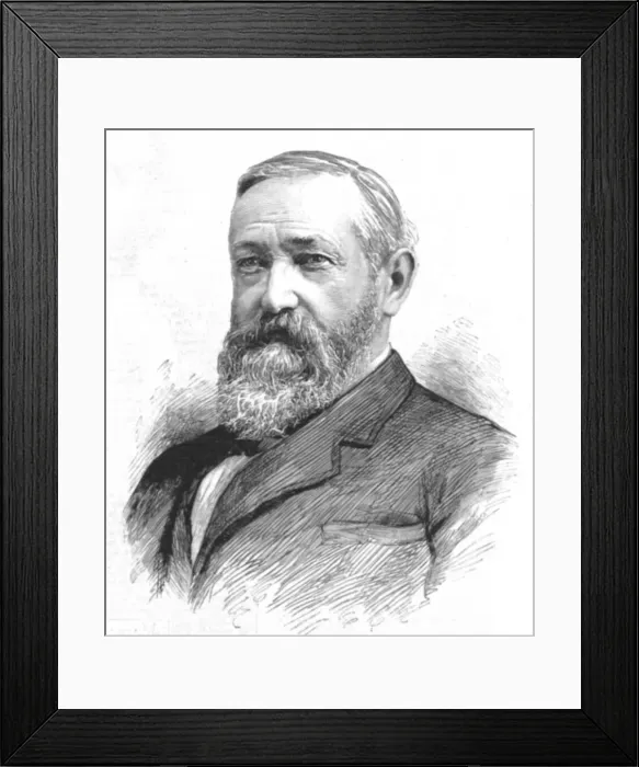 Framed Print : The American Presidential Election; General Benjamin Harrison; Republican Candidate now Elected to Creator: Unknown