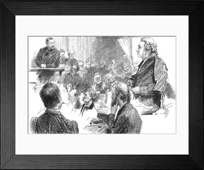 Framed Print : The Parnell Commission at the Royal Courts of Justice; Cross-Examination of Captain O Shea by Sir Creator: Unknown Framed Print : The Parnell Commission at the Royal Courts of Justice; Cross-Examination of Captain O Shea by Sir Creator: Unknown
