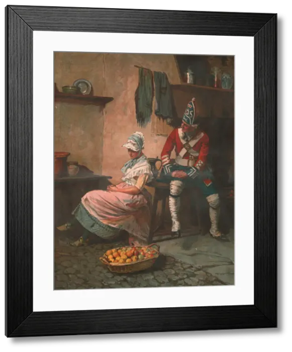 Framed Print : The First Attack; After Seymour Lucas, A. R. A, R. I. 1888. Creator: Unknown Framed Print : The First Attack; After Seymour Lucas, A. R. A, R. I. 1888. Creator: Unknown