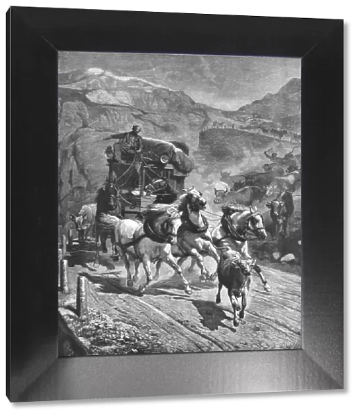 Crossing the St. Gothard Pass; after Kudolf Koller, 1888. Creator: Unknown