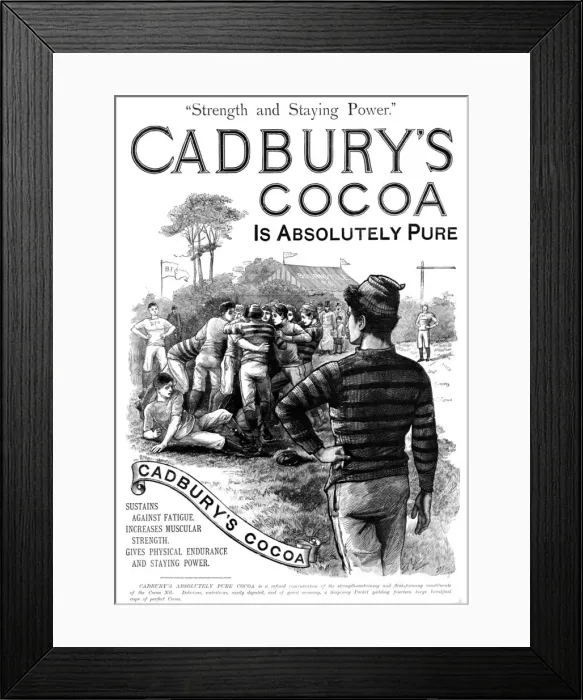 Framed Print : Cadburys Cocoa, Strength and Staying Power, 1888. Creator: Unknown Framed Print : Cadburys Cocoa, Strength and Staying Power, 1888. Creator: Unknown