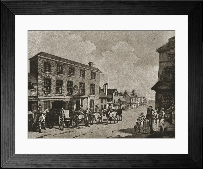 Framed Print : A Trip to Brighton a Hundred Years Ago;'The White Hart'at Reigate, c1788, 1888. Creator: Unknown