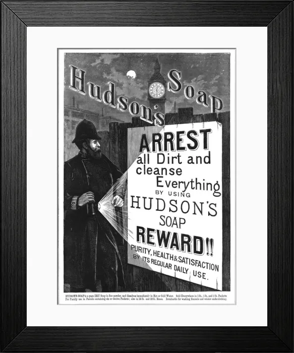 Framed Print : Hudsons Soap, 1888. Creator: Unknown Framed Print : Hudsons Soap, 1888. Creator: Unknown