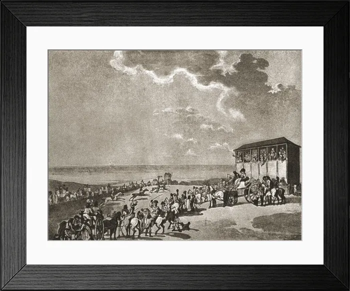 Framed Print : A Trip to Brighton a Hundred Years Ago; Brighton Races, c1788, 1888. Creator: Unknown Framed Print : A Trip to Brighton a Hundred Years Ago; Brighton Races, c1788, 1888. Creator: Unknown