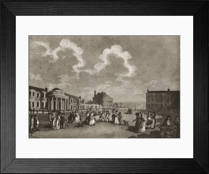 Framed Print : A Trip to Brighton a Hundred Years Ago; The Steine, with the Marine Pavilion built for the Prince Creator: Unknown Framed Print : A Trip to Brighton a Hundred Years Ago; The Steine, with the Marine Pavilion built for the Prince Creator: Unknown
