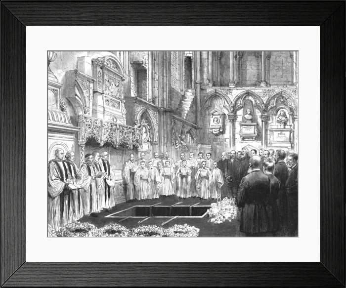 Framed Print : The Late Robert Browning-The funeral ceremony in Westminster Abbey, 1890. Creator: Unknown Framed Print : The Late Robert Browning-The funeral ceremony in Westminster Abbey, 1890. Creator: Unknown