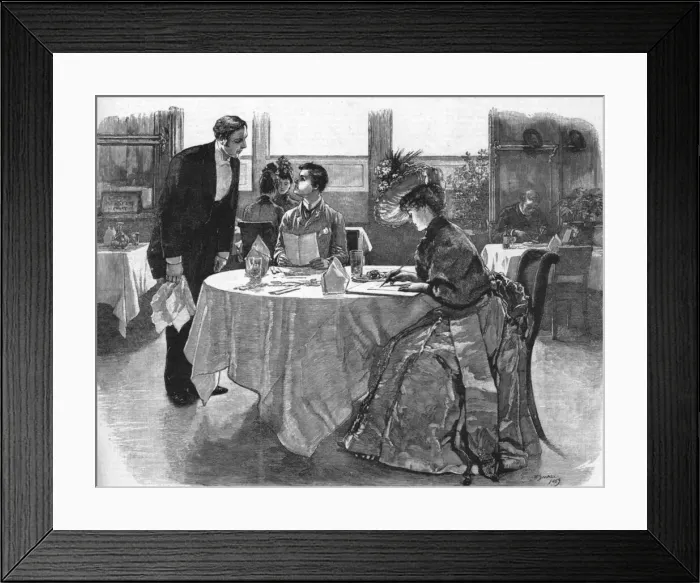 Framed Print : The New Prince Fortunatus, by William Black; She wrote her letter while Jim was in shy... 1890. Creator: W Small Framed Print : The New Prince Fortunatus, by William Black; She wrote her letter while Jim was in shy... 1890. Creator: W Small