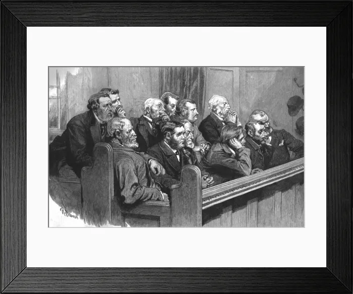 Framed Print : Sketches in the Royal Courts of Justice--A Common Jury, 1890. Creator: Unknown Framed Print : Sketches in the Royal Courts of Justice--A Common Jury, 1890. Creator: Unknown