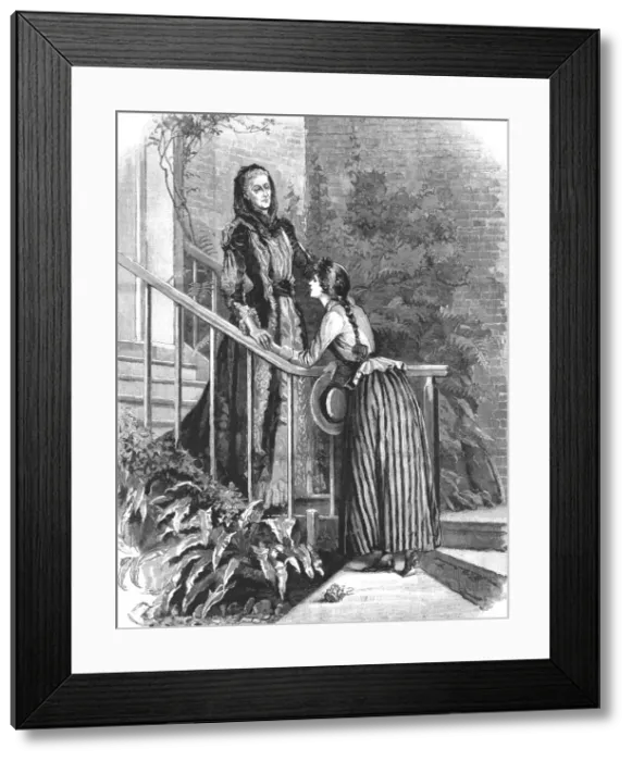 Framed Print : Madame Leroux';By Francis Eleanor Trollope. Good-bye Aunt Charlotte, said Mildred, 1890. Creator: Percy Macquoid Framed Print : Madame Leroux';By Francis Eleanor Trollope. Good-bye Aunt Charlotte, said Mildred, 1890. Creator: Percy Macquoid