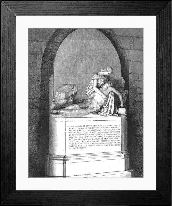 Framed Print : The Shelley Memorial at Christchurch, near Bournemouth, 1890. Creator: Unknown Framed Print : The Shelley Memorial at Christchurch, near Bournemouth, 1890. Creator: Unknown