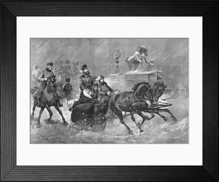 Framed Print : The Czarina Driving Through St. Petersburg, 1890. Creator: Unknown Framed Print : The Czarina Driving Through St. Petersburg, 1890. Creator: Unknown
