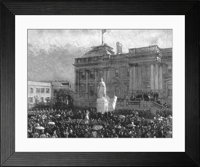 Framed Print : Unveiling the Queens Statue at Capetown, South Africa, 1890. Creator: Unknown Framed Print : Unveiling the Queens Statue at Capetown, South Africa, 1890. Creator: Unknown