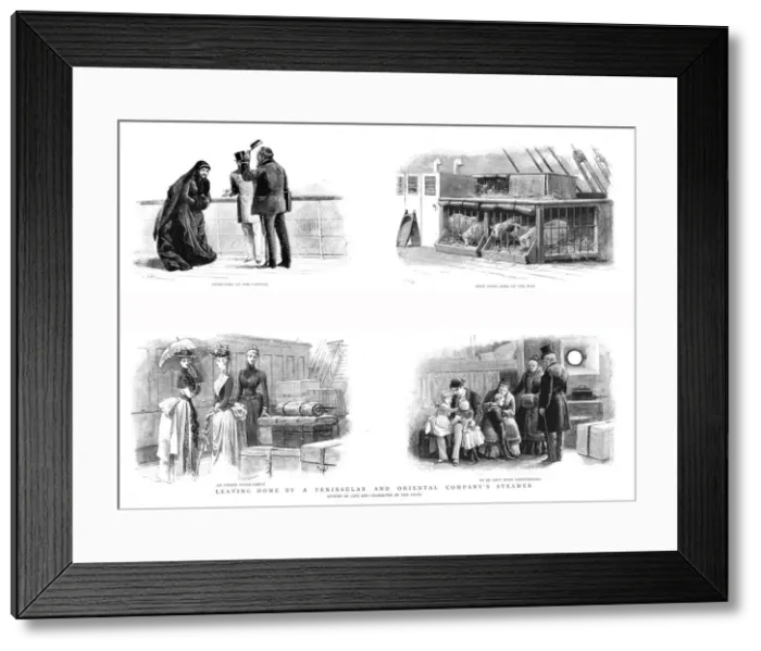 Framed Print : Leaving Home by a Peninsular and Oriental Companys Steamer; Studies of Life at the Docks, 1890. Creator: Unknown Framed Print : Leaving Home by a Peninsular and Oriental Companys Steamer; Studies of Life at the Docks, 1890. Creator: Unknown