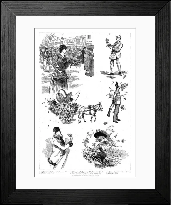 Framed Print : The Battle of Flowers at Nice, 1890. Creator: Unknown Framed Print : The Battle of Flowers at Nice, 1890. Creator: Unknown