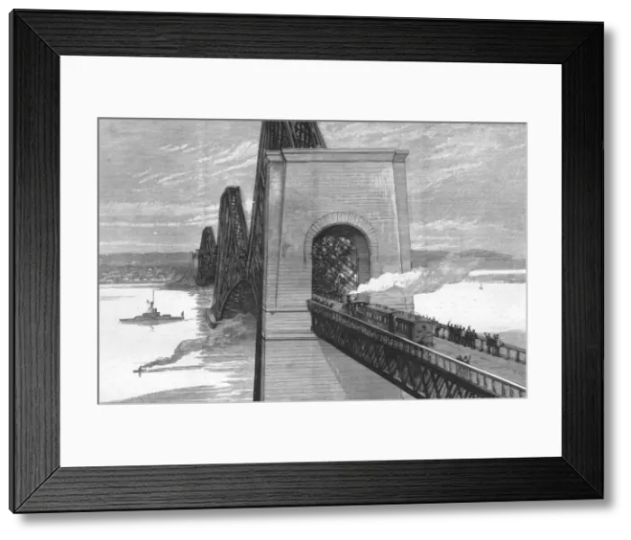 Framed Print : Running the first train over the new Forth Bridge, 1890. Creator: Unknown Framed Print : Running the first train over the new Forth Bridge, 1890. Creator: Unknown