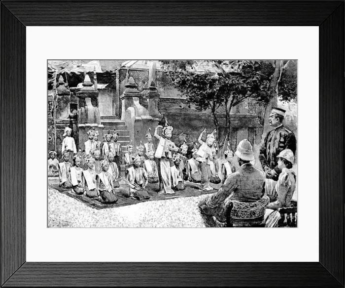 Framed Print : A Burmese Ballet; Performed before H. R. H. Prince Albert Victor, 1890. Creator: Unknown