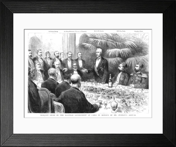 Framed Print : Banquet given by the Egyptian Government at Cairo in honour of Mr. Stanleys arrival, 1890. Creator: Unknown Framed Print : Banquet given by the Egyptian Government at Cairo in honour of Mr. Stanleys arrival, 1890. Creator: Unknown