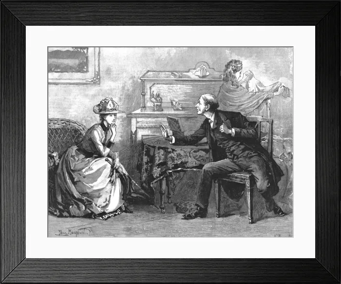 Framed Print : Madame Leroux';By Francis Eleanor Trollope;All this Mr. Shard said with an intent and... 1890. Creator: Percy Macquoid Framed Print : Madame Leroux';By Francis Eleanor Trollope;All this Mr. Shard said with an intent and... 1890. Creator: Percy Macquoid
