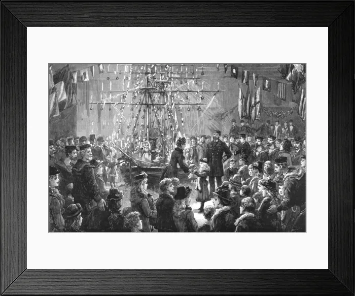 Framed Print : A Novel Treat to Coastguards Children;Dismantling a Christmas Ship'of her toys, 1890. Creator: Fred Palmer Framed Print : A Novel Treat to Coastguards Children;Dismantling a Christmas Ship'of her toys, 1890. Creator: Fred Palmer