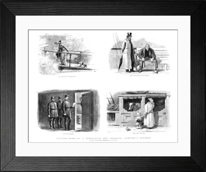 Framed Print : Leaving Home by a Peninsular and Oriental Companys Steamer; Studies of Life and... 1890. Creator: Unknown Framed Print : Leaving Home by a Peninsular and Oriental Companys Steamer; Studies of Life and... 1890. Creator: Unknown