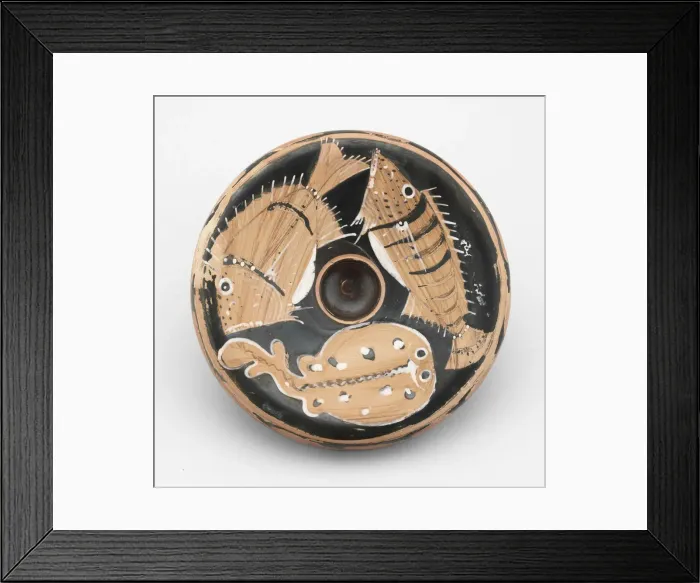 Framed Print : Fish Plate, 350-330 BCE. Creator: Dotted Stripe Group Framed Print : Fish Plate, 350-330 BCE. Creator: Dotted Stripe Group