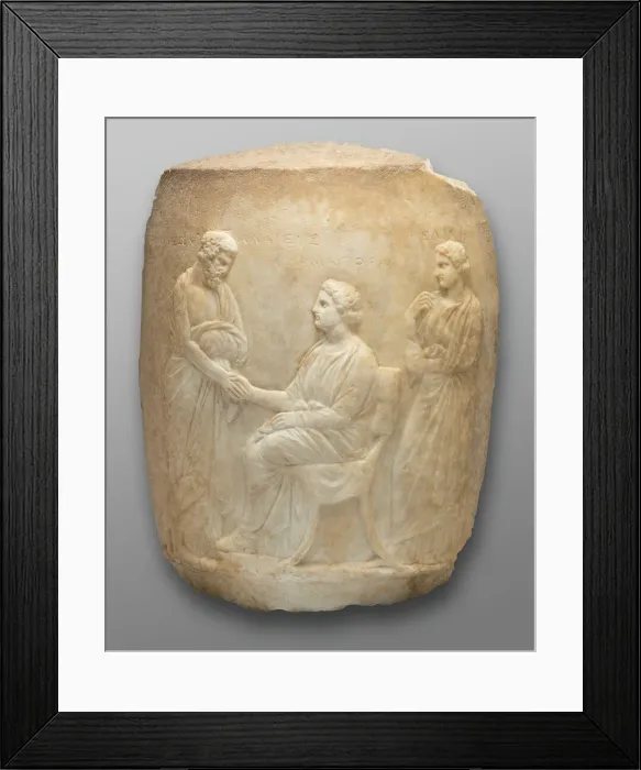 Framed Print : Fragment of a Funerary Lekythos (Monument in the Shape of an Oil Jar), 4th century BCE. Creator: Demagora Master Framed Print : Fragment of a Funerary Lekythos (Monument in the Shape of an Oil Jar), 4th century BCE. Creator: Demagora Master