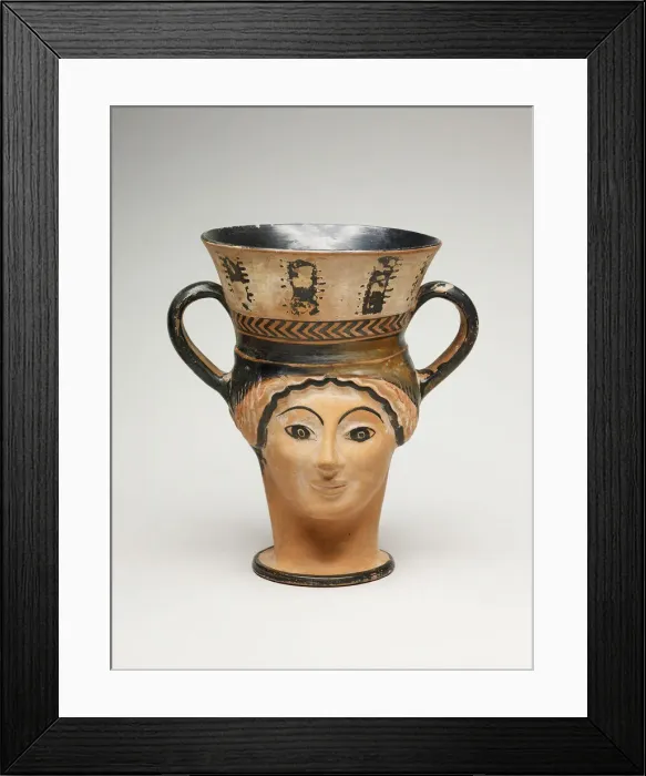 Framed Print : Kantharos (Wine Cup) in the Shape of a Female Head, about 480 BCE. Creator: London Class Framed Print : Kantharos (Wine Cup) in the Shape of a Female Head, about 480 BCE. Creator: London Class