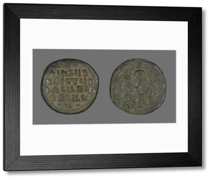 Framed Print : Anonymous Follis (Coin), Attributed to John I Tzimisces, 972-976. Creator: Unknown Framed Print : Anonymous Follis (Coin), Attributed to John I Tzimisces, 972-976. Creator: Unknown