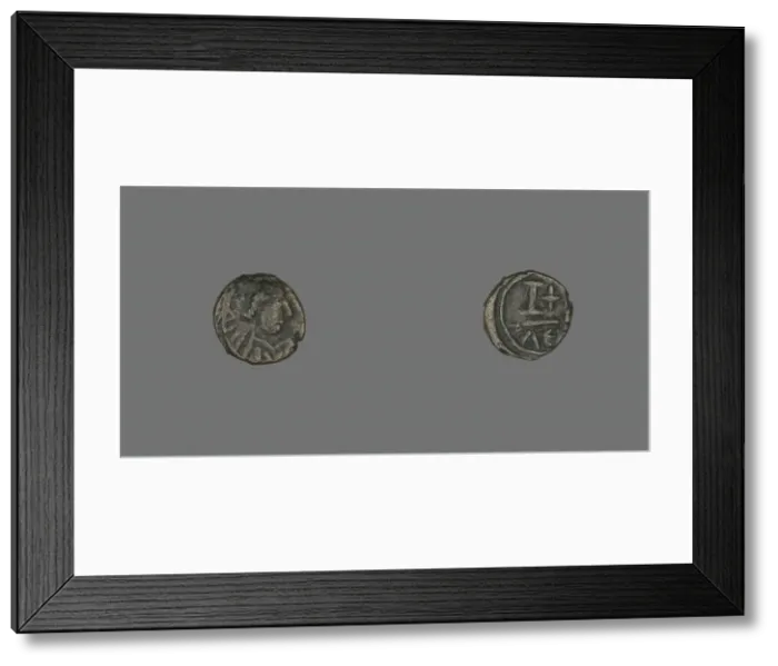 Framed Print : 12 Nummi (Coin) of a Byzantine Emperor, Roman Period, 6th century CE. Creator: Unknown Framed Print : 12 Nummi (Coin) of a Byzantine Emperor, Roman Period, 6th century CE. Creator: Unknown