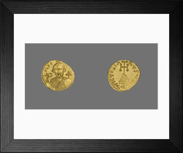 Framed Print : Solidus (Coin) of Leontius, 695-698. Creator: Unknown Framed Print : Solidus (Coin) of Leontius, 695-698. Creator: Unknown