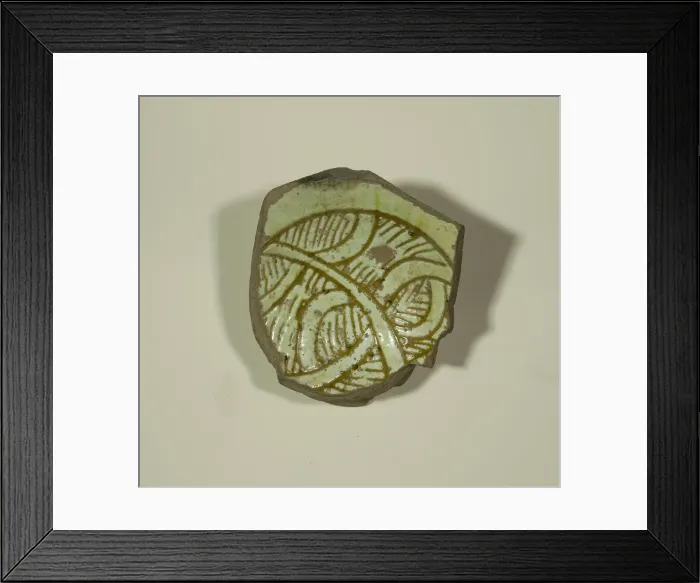 Framed Print : Fragment from the Base of a Bowl, 13th-14th century. Creator: Unknown Framed Print : Fragment from the Base of a Bowl, 13th-14th century. Creator: Unknown