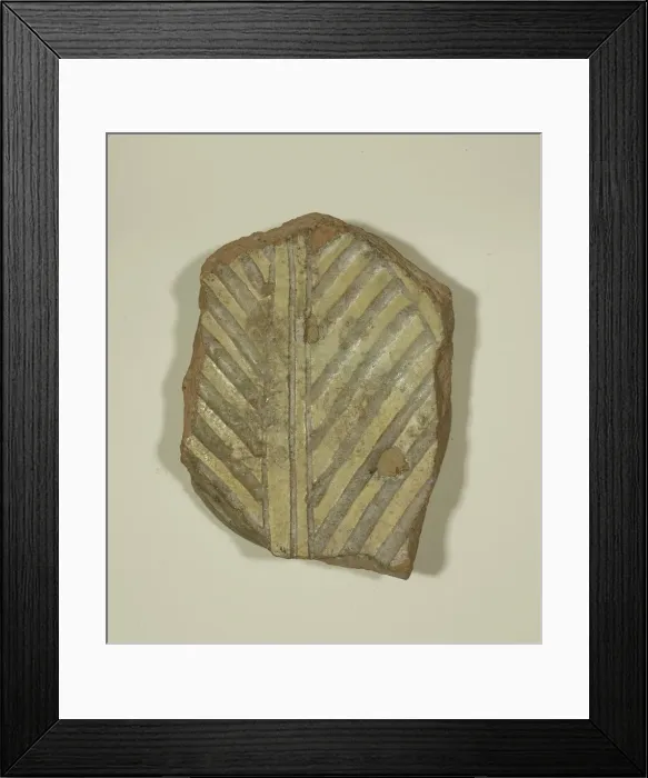 Framed Print : Fragment of a Bowl with Birds Wing, 13th-14th century. Creator: Unknown Framed Print : Fragment of a Bowl with Birds Wing, 13th-14th century. Creator: Unknown
