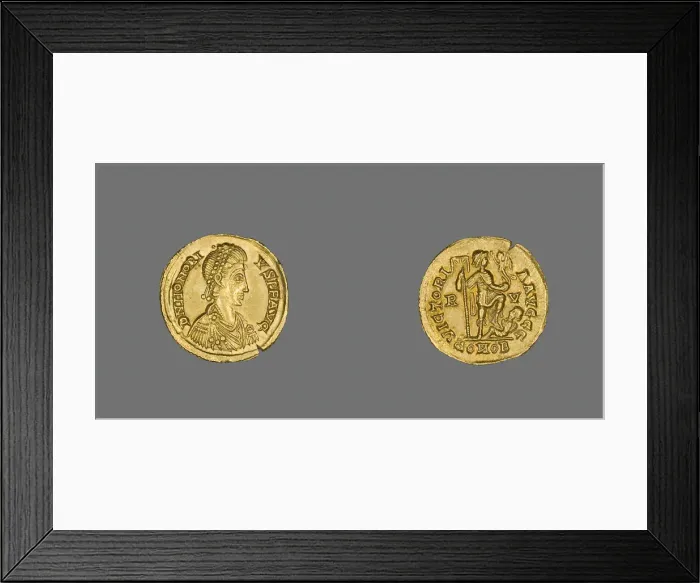 Framed Print : Solidus (Coin) of Honorius, 405. Creator: Unknown Framed Print : Solidus (Coin) of Honorius, 405. Creator: Unknown