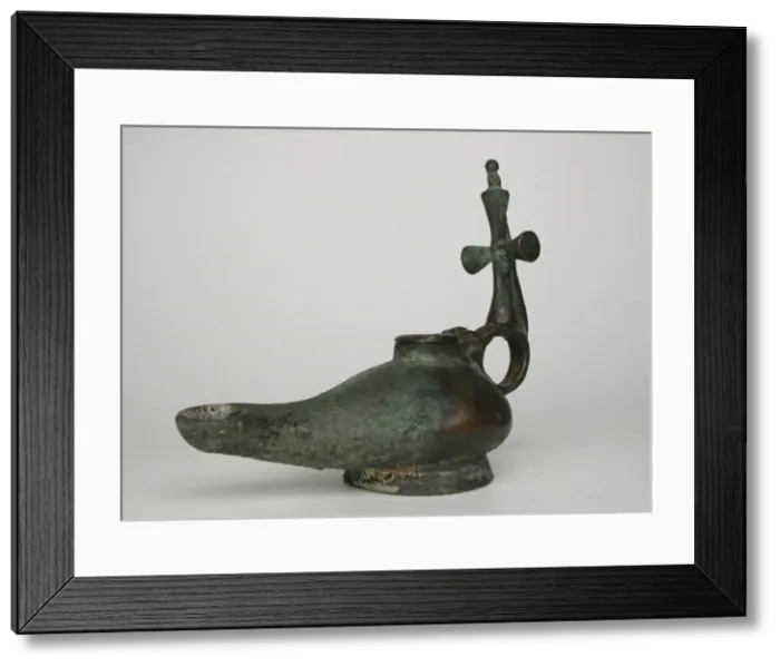 Framed Print : Lamp with Cross, Byzantine Period (about 4th-7th century). Creator: Unknown Framed Print : Lamp with Cross, Byzantine Period (about 4th-7th century). Creator: Unknown