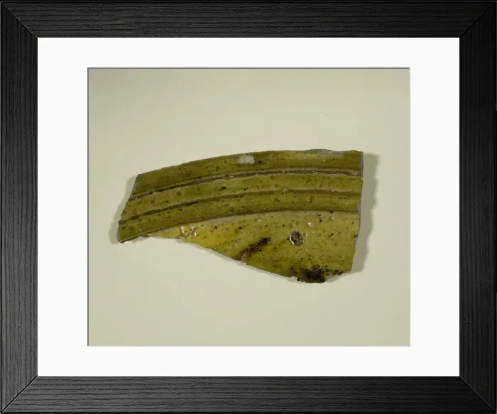 Framed Print : Fragment of a Bowl with Double Molded Rim, 13th-14th century. Creator: Unknown Framed Print : Fragment of a Bowl with Double Molded Rim, 13th-14th century. Creator: Unknown