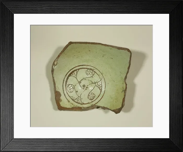 Framed Print : Fragment from the Base of a Bowl, 12th-13th century. Creator: Unknown Framed Print : Fragment from the Base of a Bowl, 12th-13th century. Creator: Unknown