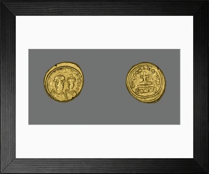 Framed Print : Solidus (Coin) of Constans II and Constantine IV, 659-668. Creator: Unknown Framed Print : Solidus (Coin) of Constans II and Constantine IV, 659-668. Creator: Unknown