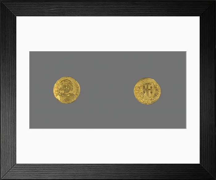 Framed Print : Tremissis (Coin) of Justinian II, 685-695. Creator: Unknown Framed Print : Tremissis (Coin) of Justinian II, 685-695. Creator: Unknown