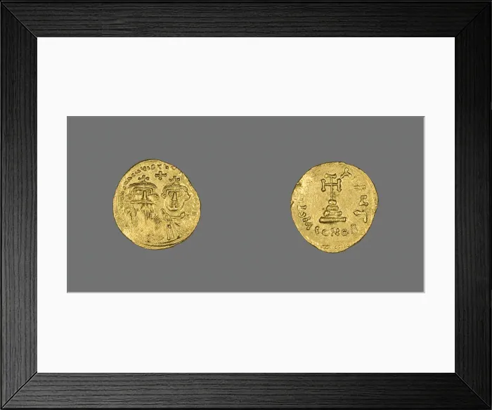Framed Print : Solidus (Coin) of Heraclius and Heraclius Constantine, 629-632. Creator: Unknown Framed Print : Solidus (Coin) of Heraclius and Heraclius Constantine, 629-632. Creator: Unknown
