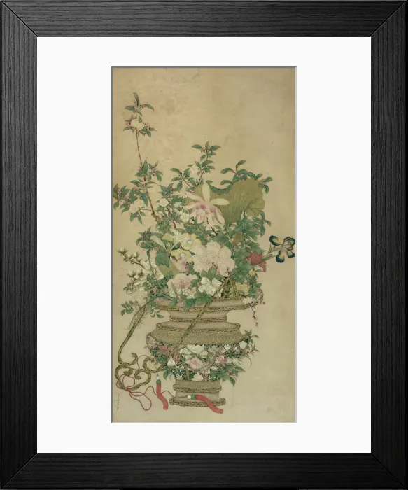 Framed Print : Flowers of the Four Seasons, Qing dynasty (1644-1911), 18th  /  19th century. Creators: Unknown, Prince Yongrong