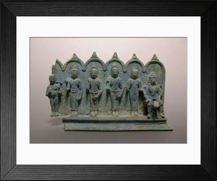 Framed Print : Fragment of a Tableau with Avatars of Vishnu, Pala period, 9th / 10th century. Creator: Unknown Framed Print : Fragment of a Tableau with Avatars of Vishnu, Pala period, 9th / 10th century. Creator: Unknown