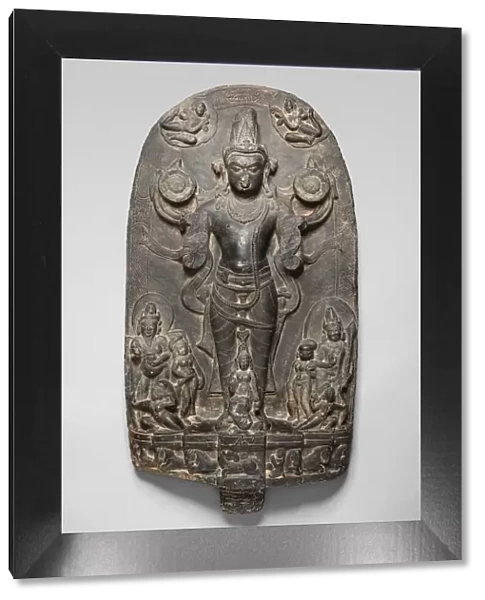 Sun God Surya Standing in His Chariot, Pala period, 10th  /  11th century. Creator: Unknown