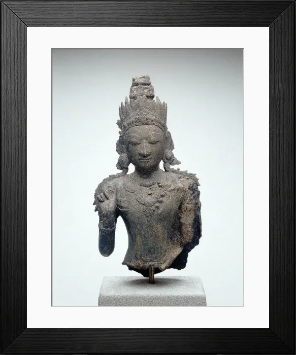 Framed Print : Bust of Crowned and Adorned Buddha, 16th  /  18th century. Creator: Unknown