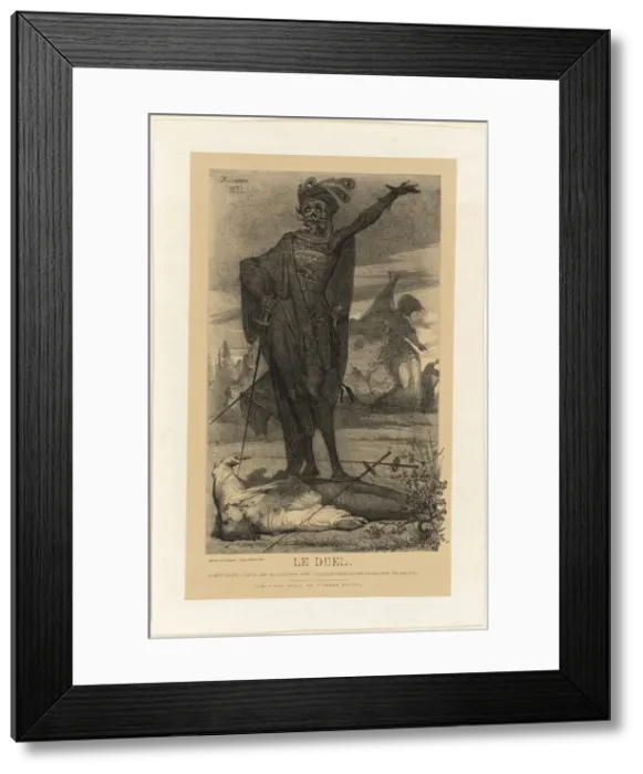 Framed Print : The Duel, 1851. Creator: Charles Rambert Framed Print : The Duel, 1851. Creator: Charles Rambert