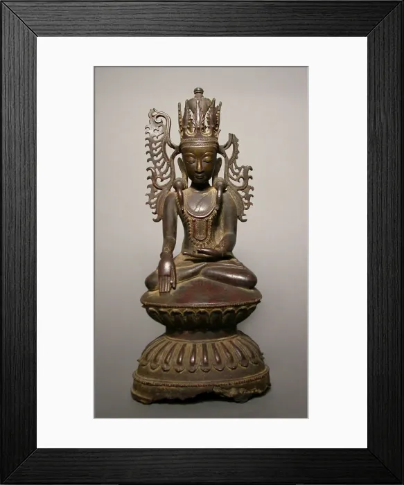 Framed Print : Jeweled and Crowned Buddha (Jambupati), c. 17th century. Creator: Unknown Framed Print : Jeweled and Crowned Buddha (Jambupati), c. 17th century. Creator: Unknown