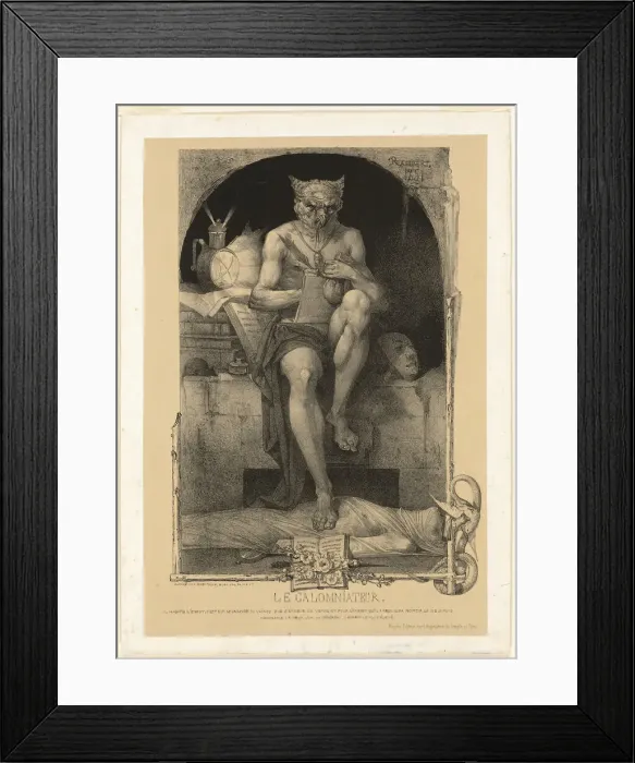 Framed Print : The Slanderer, 1851. Creator: Charles Rambert Framed Print : The Slanderer, 1851. Creator: Charles Rambert