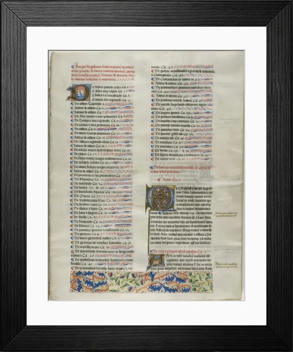 Framed Print : Folio One from Burchard of Sions De locis ac mirabilibus mundi, or an Illuminated Geog... c. 1460. Creator: Burchard of Mount Sion Framed Print : Folio One from Burchard of Sions De locis ac mirabilibus mundi, or an Illuminated Geog... c. 1460. Creator: Burchard of Mount Sion