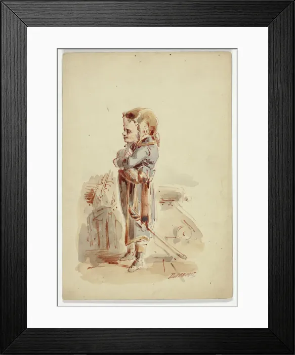 Framed Print : Boy Posing as Admiral on Ship, n. d. Creator: Dupenvant Framed Print : Boy Posing as Admiral on Ship, n. d. Creator: Dupenvant