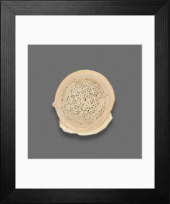 Framed Print : Clay Filter with punched and inscribed decoration, Fatimid dynasty (969-1171), 11th-12th century. Creator: Unknown Framed Print : Clay Filter with punched and inscribed decoration, Fatimid dynasty (969-1171), 11th-12th century. Creator: Unknown
